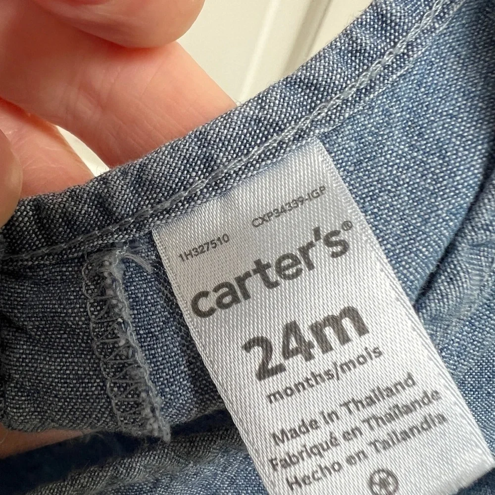 NWOT Carter’s 24M Denim Flutter Sleeve Blouse